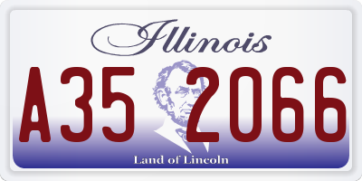 IL license plate A352066