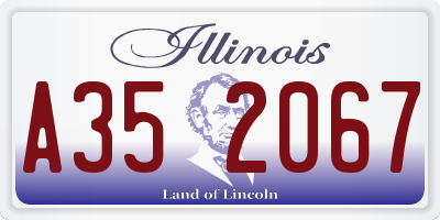 IL license plate A352067