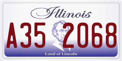 IL license plate A352068