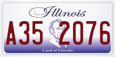 IL license plate A352076