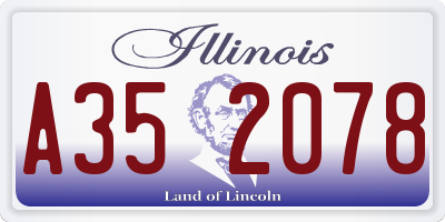 IL license plate A352078