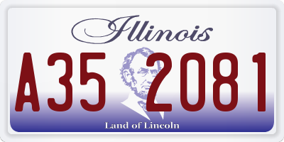 IL license plate A352081