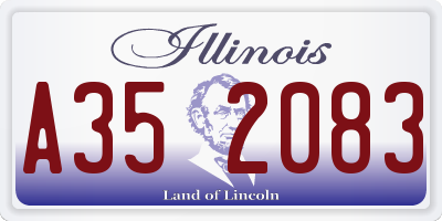 IL license plate A352083