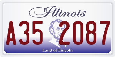 IL license plate A352087
