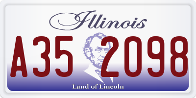 IL license plate A352098
