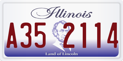 IL license plate A352114