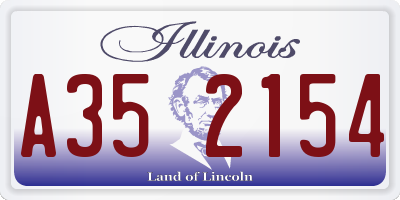 IL license plate A352154