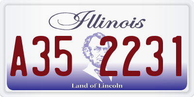IL license plate A352231
