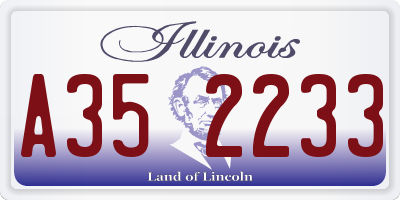 IL license plate A352233