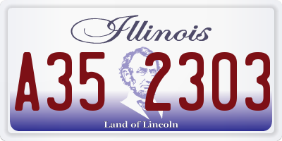 IL license plate A352303