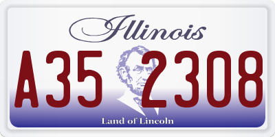 IL license plate A352308