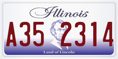 IL license plate A352314