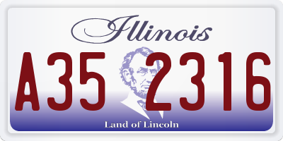 IL license plate A352316