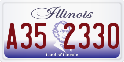 IL license plate A352330