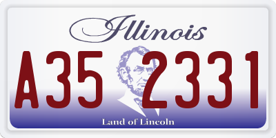 IL license plate A352331