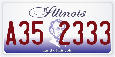 IL license plate A352333