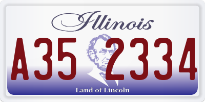 IL license plate A352334