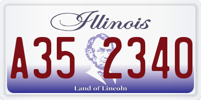IL license plate A352340