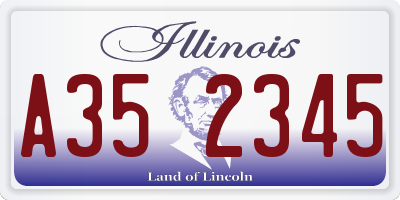 IL license plate A352345
