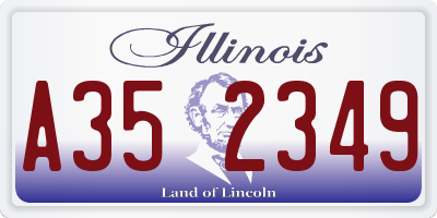 IL license plate A352349