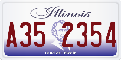 IL license plate A352354