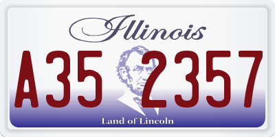 IL license plate A352357