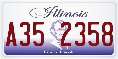 IL license plate A352358