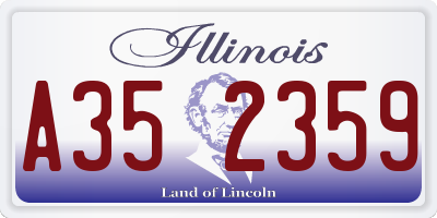 IL license plate A352359