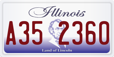 IL license plate A352360