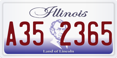 IL license plate A352365