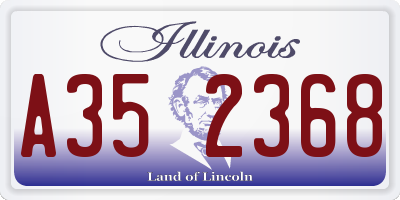 IL license plate A352368