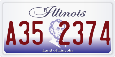 IL license plate A352374