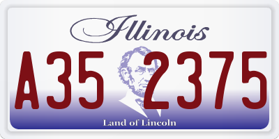 IL license plate A352375