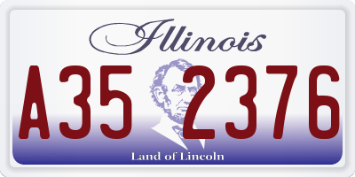 IL license plate A352376