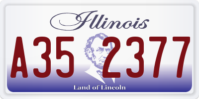 IL license plate A352377