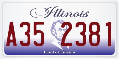 IL license plate A352381