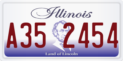 IL license plate A352454