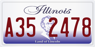 IL license plate A352478