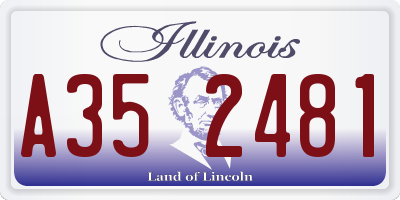 IL license plate A352481