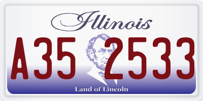 IL license plate A352533