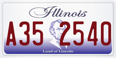 IL license plate A352540