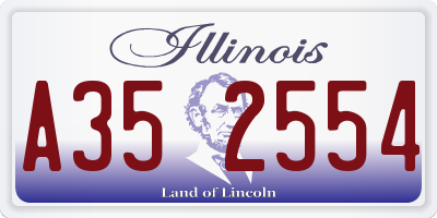IL license plate A352554