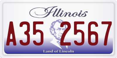 IL license plate A352567
