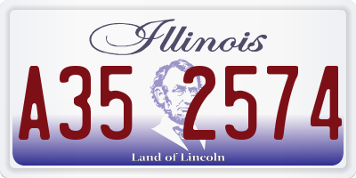 IL license plate A352574