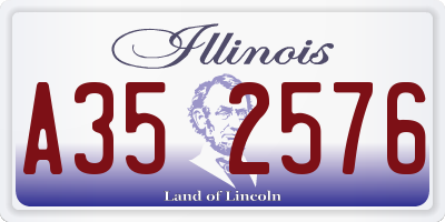 IL license plate A352576