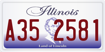 IL license plate A352581
