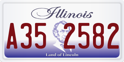 IL license plate A352582