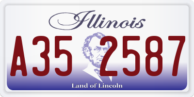 IL license plate A352587