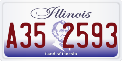 IL license plate A352593