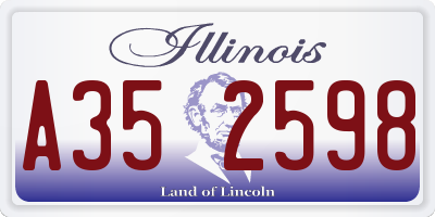 IL license plate A352598